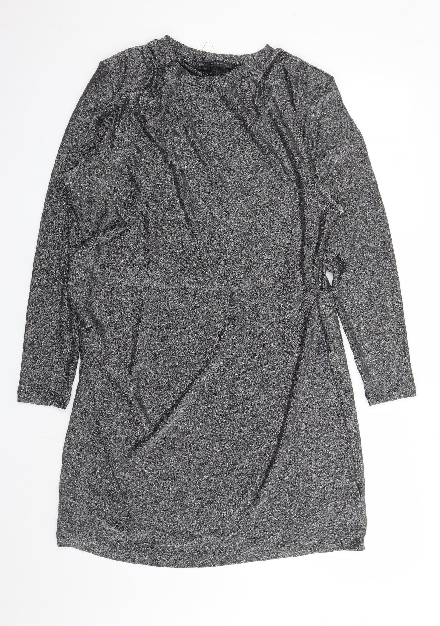 Marks and Spencer Womens Silver Polyamide A-Line Size 20 Round Neck Pullover - Shoulder Pads