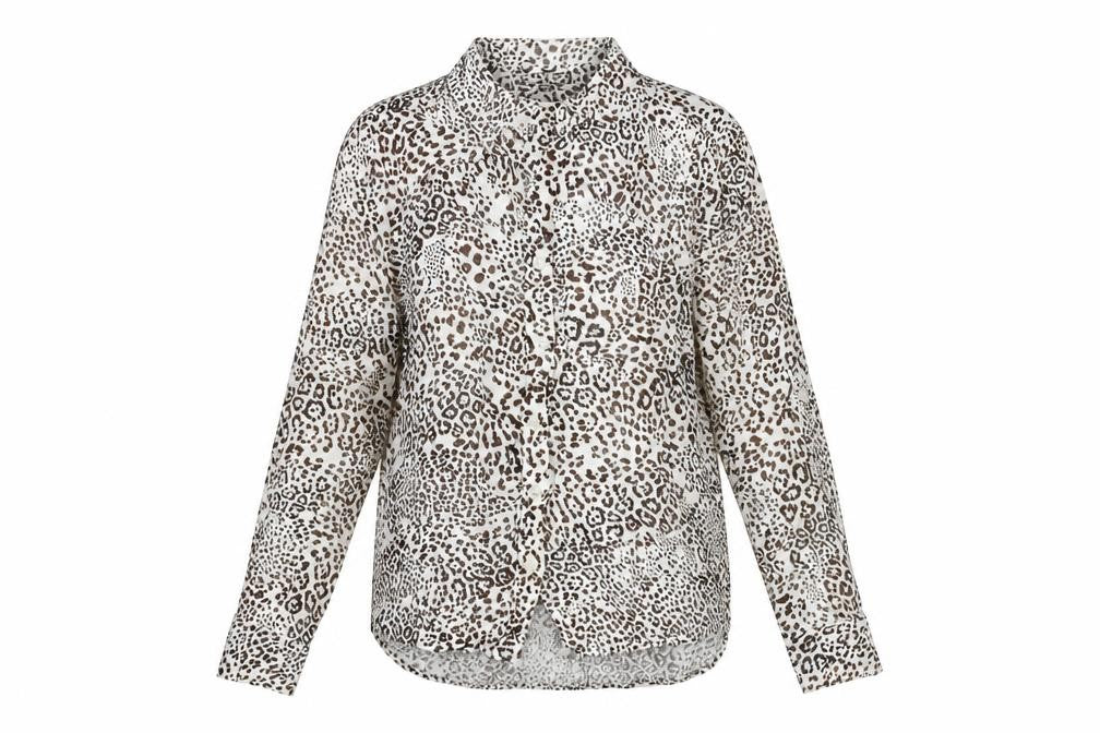 Velvet Heart Womens White Animal Print Viscose Basic Button-Up Size S Collared