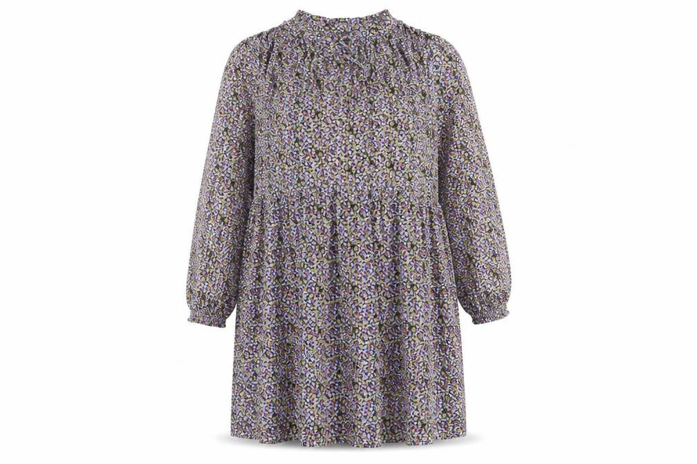 Marks and Spencer Womens Multicoloured Floral Polyester A-Line Size 20 V-Neck Tie