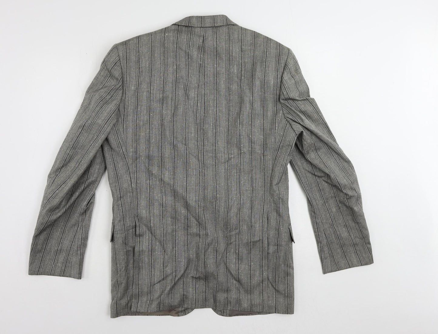 Oxley's Mens Grey Striped Cotton Jacket Blazer Size 40 Regular
