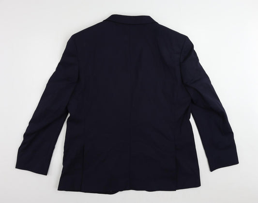 Marks and Spencer Mens Blue Polyester Jacket Suit Jacket Size 46 Regular