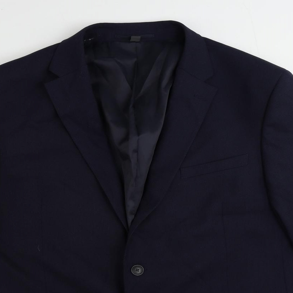 Marks and Spencer Mens Blue Polyester Jacket Suit Jacket Size 46 Regular