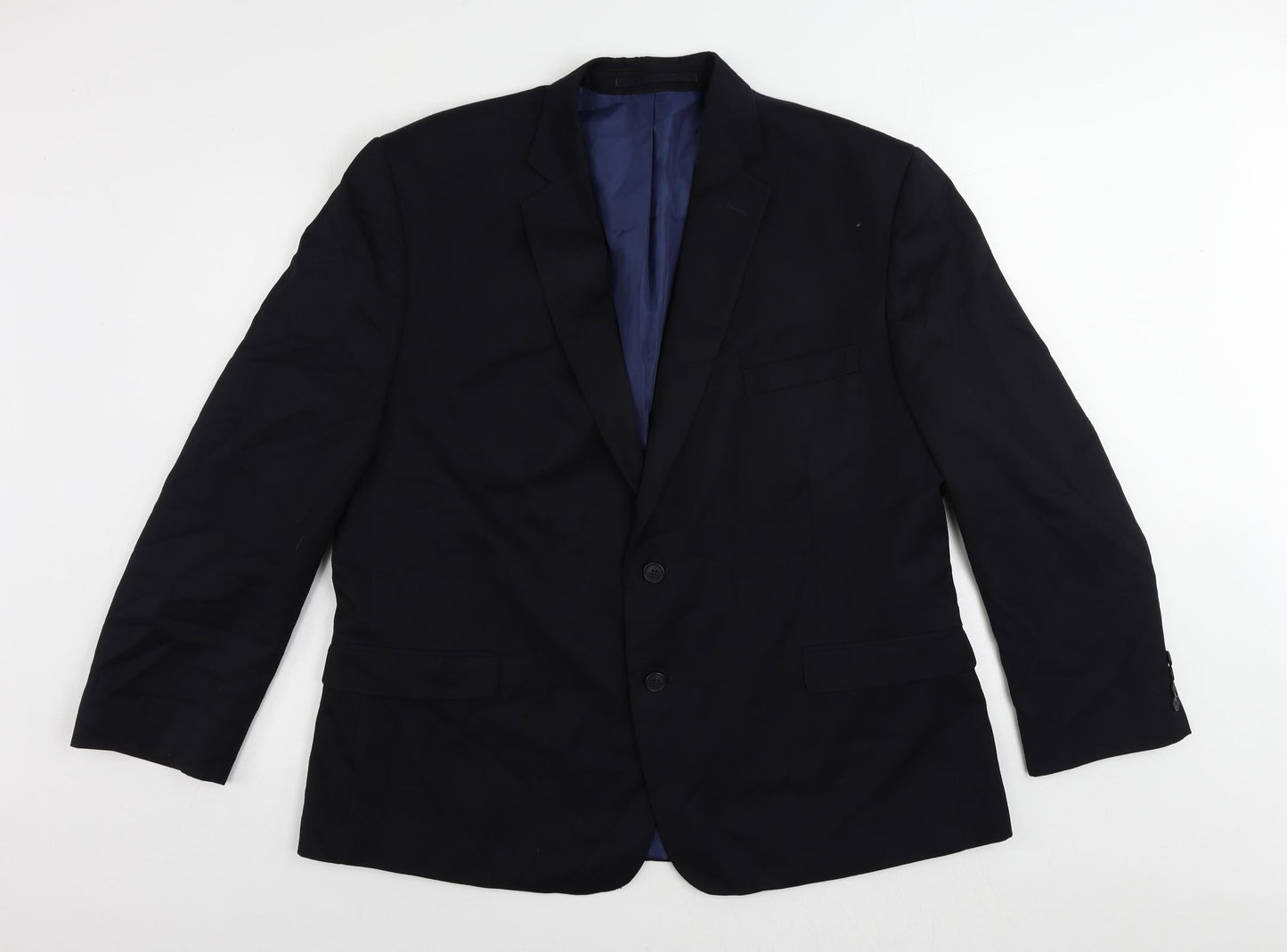 Marks and Spencer Mens Blue Polyester Jacket Suit Jacket Size 48 Regular