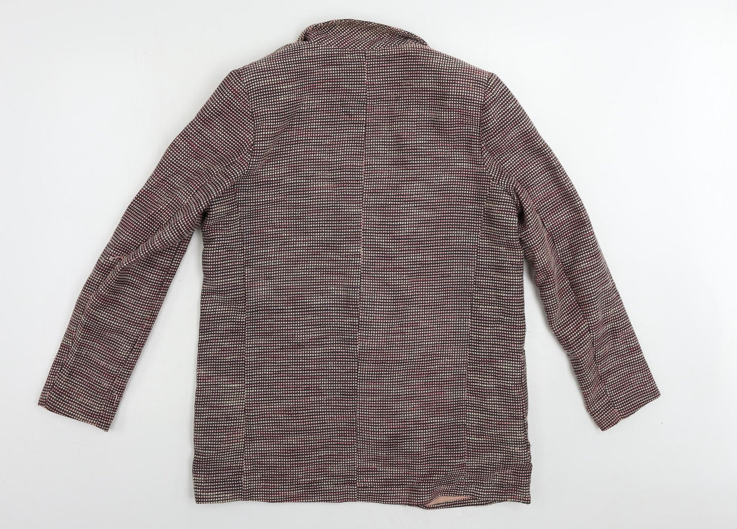 New Look Womens Pink Geometric Jacket Blazer Size 12 Snap