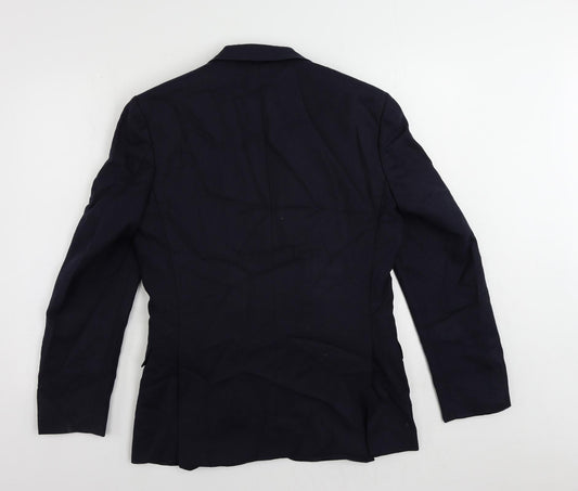 Racing Green Mens Blue Wool Jacket Suit Jacket Size 38 Regular