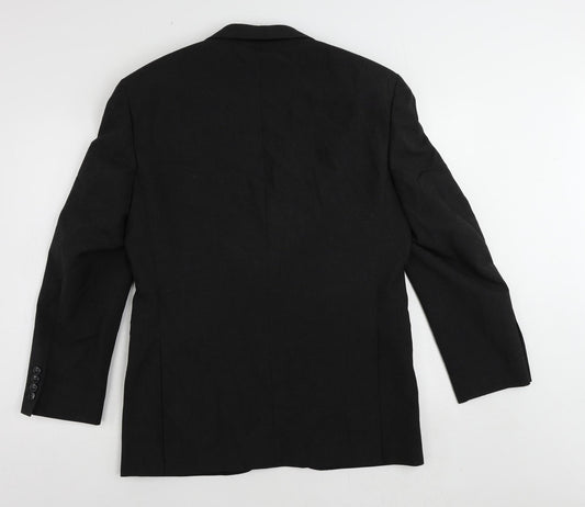 Marks and Spencer Mens Black Polyester Jacket Suit Jacket Size 38 Regular