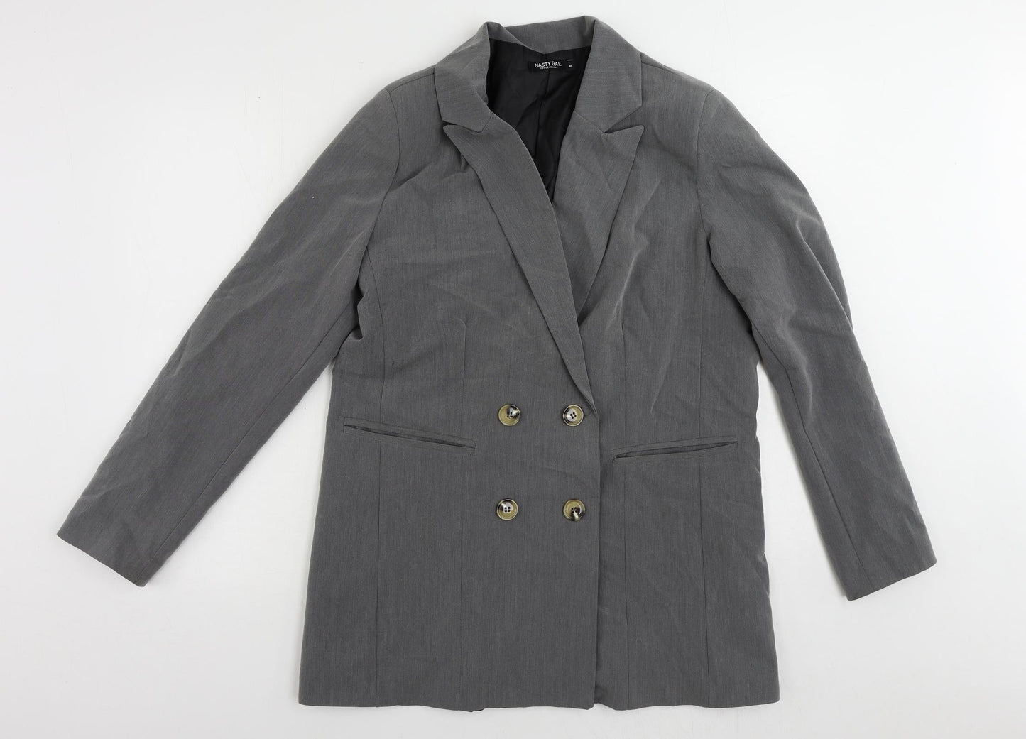 Nasty Gal Womens Grey Jacket Blazer Size M Button