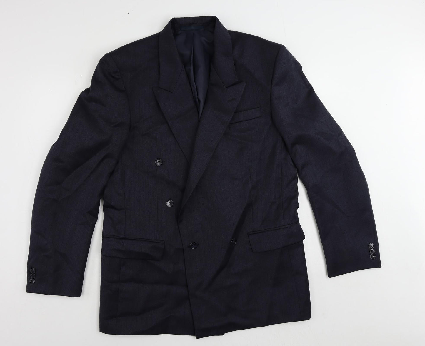 Canda Mens Blue Wool Jacket Suit Jacket Size 40 Regular