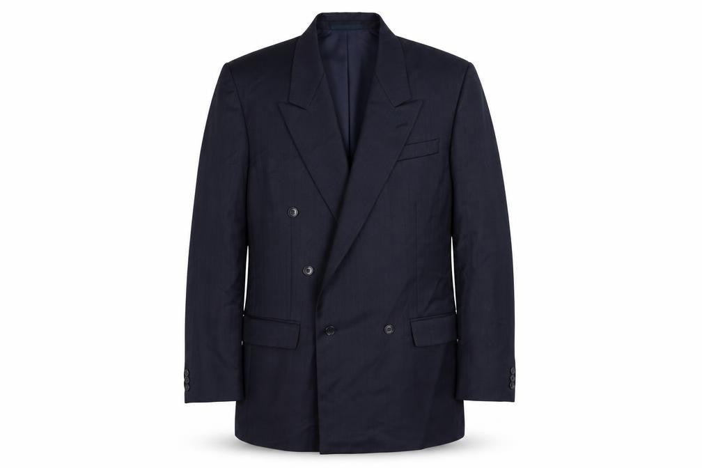 Front view of Canda men’s blue wool jacket suit jacket, size 40, regular