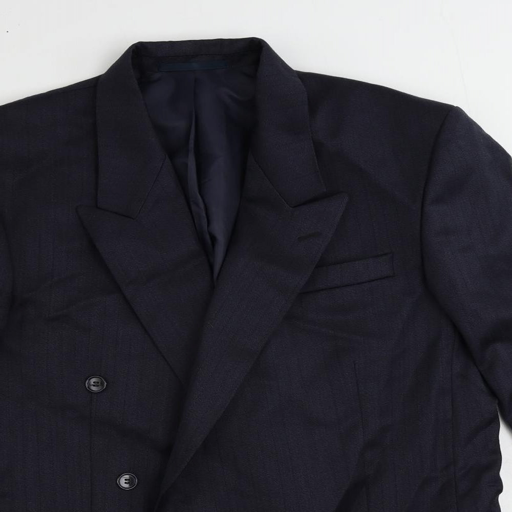 Canda Mens Blue Wool Jacket Suit Jacket Size 40 Regular