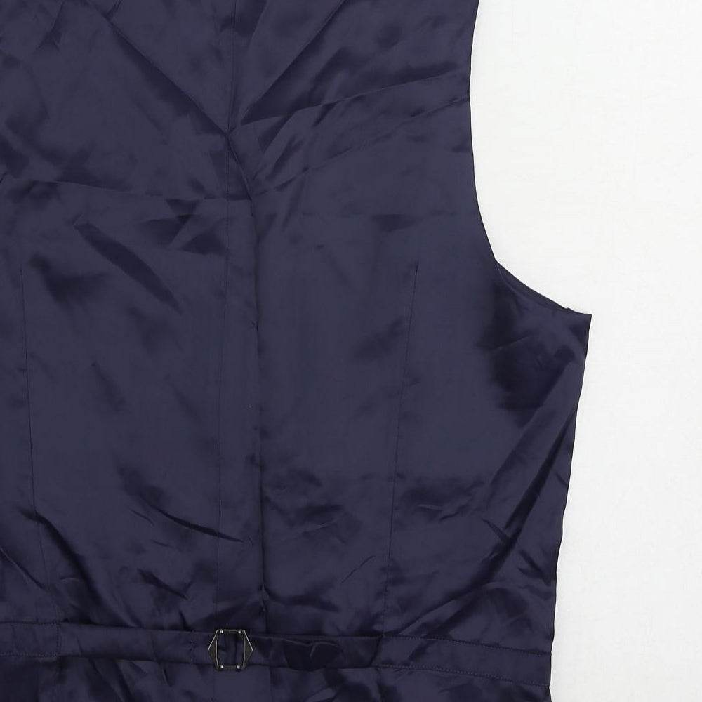 Marks and Spencer Mens Blue Wool Jacket Suit Waistcoat Size 40 Regular