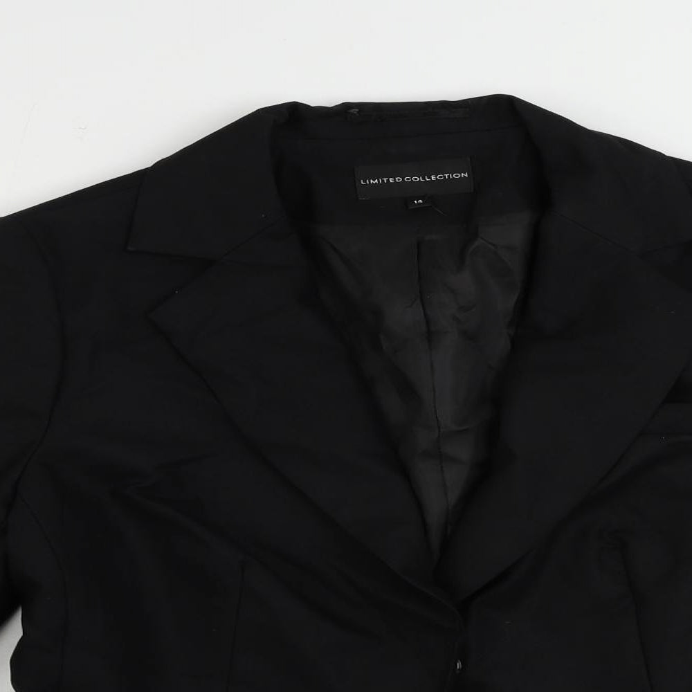 Limited Collection Womens Black Jacket Blazer Size 14 Snap