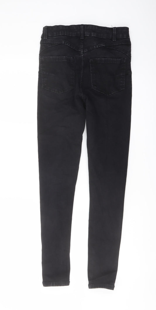 New Look Womens Black Cotton Skinny Jeans Size 10 L27 in Regular Button