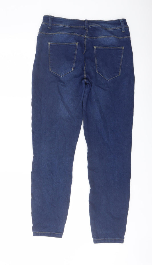 Denim & Co. Womens Blue Cotton Jegging Jeans Size 12 L26 in Regular Button