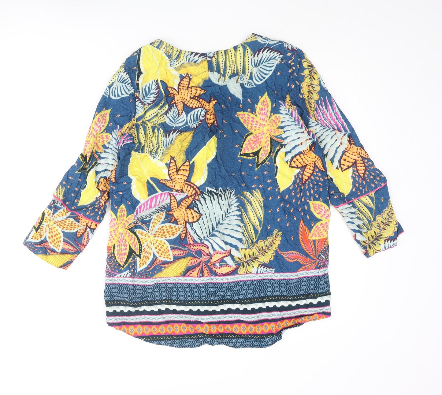 Tinta Womens Multicoloured Floral Viscose Basic Blouse Size 12 V-Neck