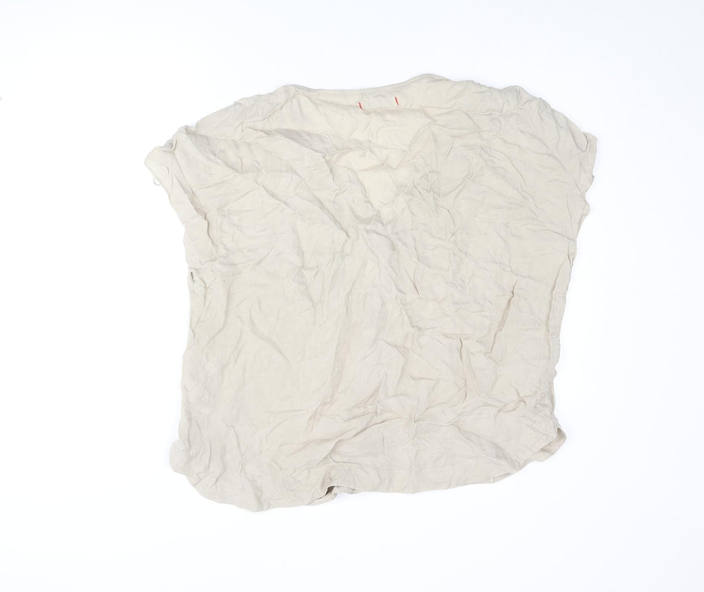 Per Una Womens Beige Cupro Basic Blouse Size 20 V-Neck