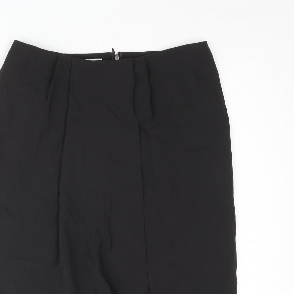 Max Mara Womens Black Cupro Straight & Pencil Skirt Size 10 Zip - Wrap Style