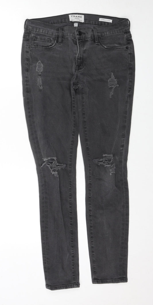 FRAME Womens Grey Cotton Skinny Jeans Size 27 in L28 in Regular Zip
