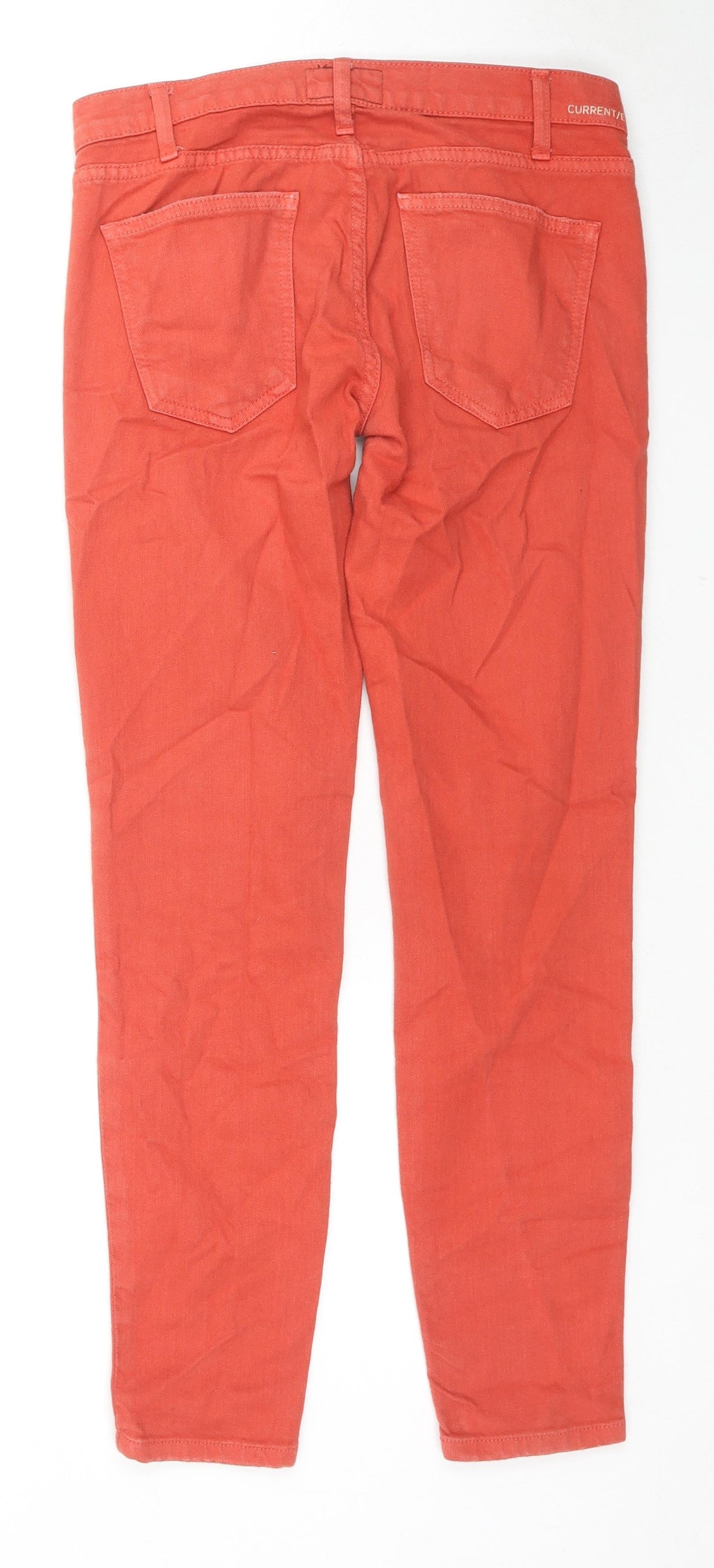 Current/Elliott Womens Orange Cotton Skinny Jeans Size 26 in L28 in Regular Zip