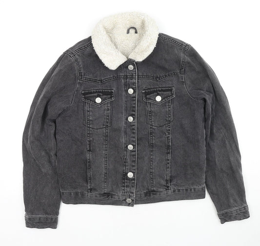 Topshop Womens Black Jacket Size 8 Button