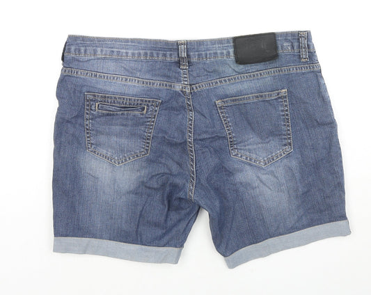I Jeanswear Womens Blue Cotton Skimmer Shorts Size 36 in L6 in Regular Zip
