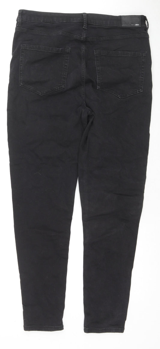 Marks and Spencer Womens Black Cotton Skinny Jeans Size 4 L27 in Regular Zip