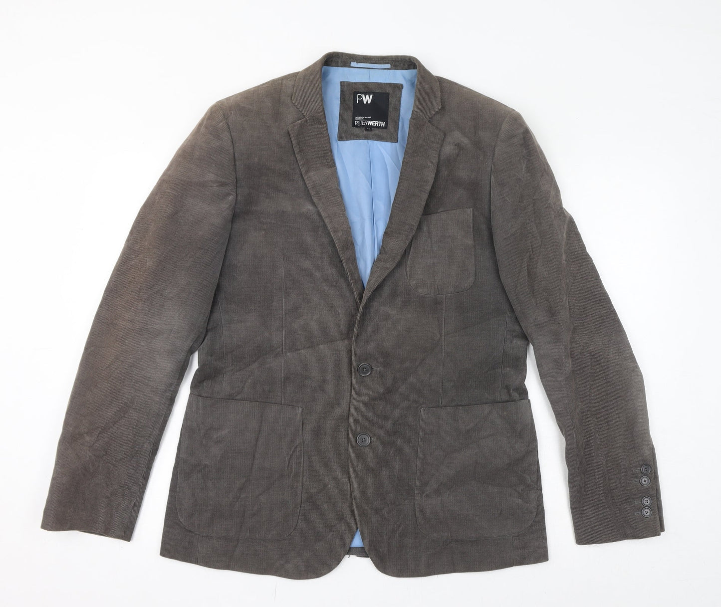 Peter Werth Mens Brown Cotton Jacket Blazer Size 40 Regular