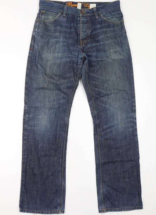 Parallel Womens Blue Cotton Straight Jeans Size 32 in L32 in Regular Zip
