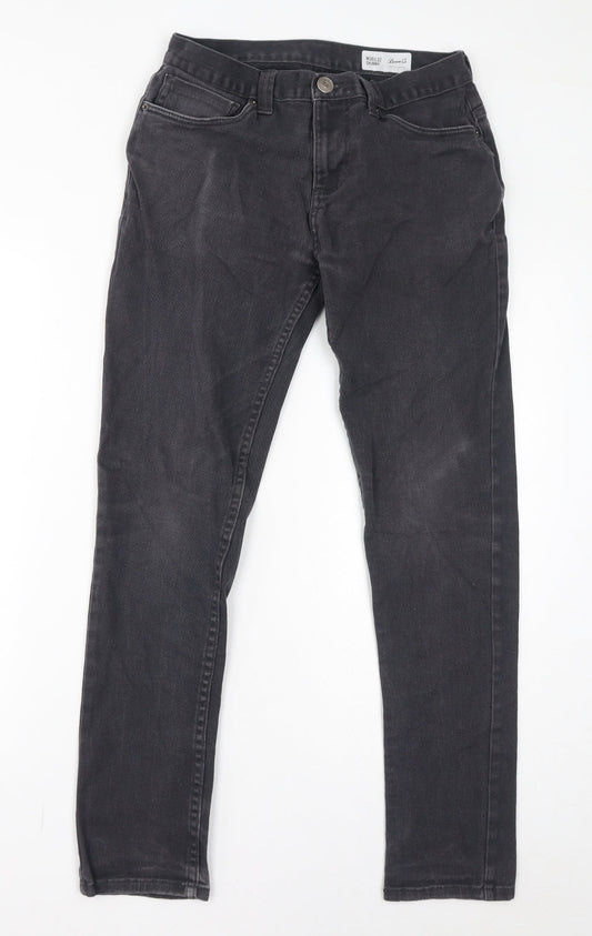 Denim & Co. Womens Grey Cotton Skinny Jeans Size 30 in L32 in Regular Zip
