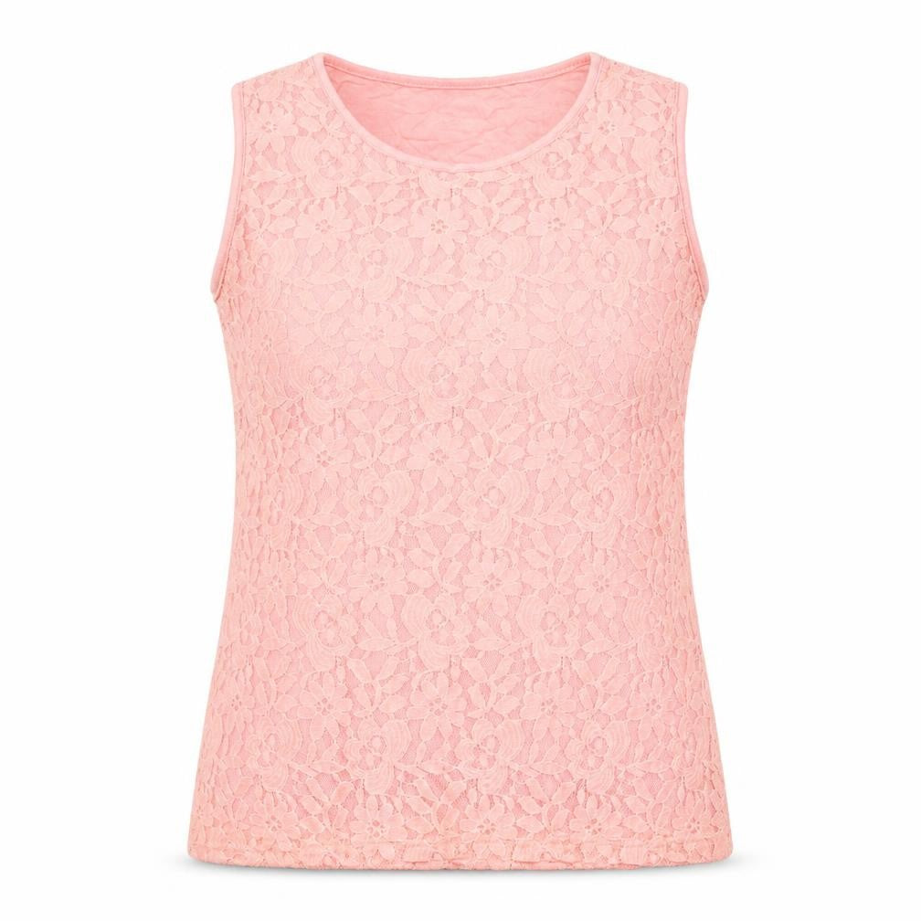 PARAMOUR Womens Pink Polyester Basic Tank Size M Round Neck
