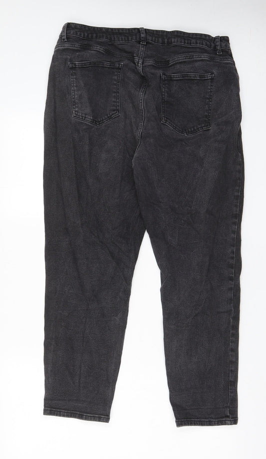 ASOS Womens Grey Cotton Straight Jeans Size 36 in L32 in Regular Zip - Pockets