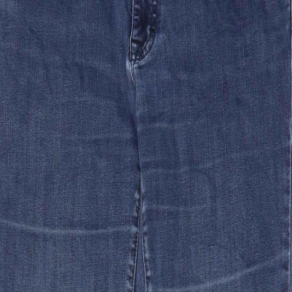 Angels Womens Blue Cotton Straight Jeans Size 34 in L29 in Regular Zip - Pockets, Studded