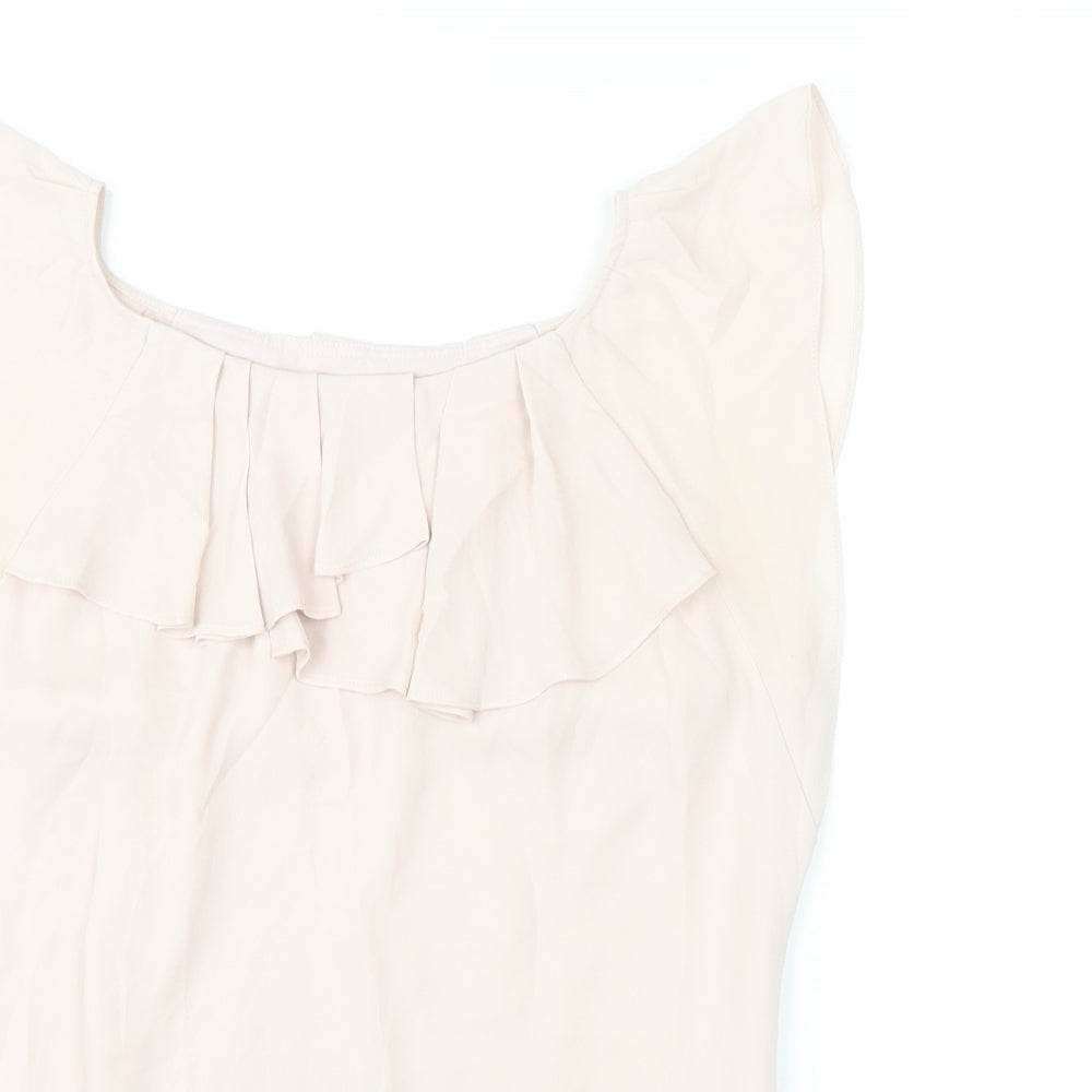 Monsoon Womens Pink Polyester Basic Tank Size 10 Round Neck