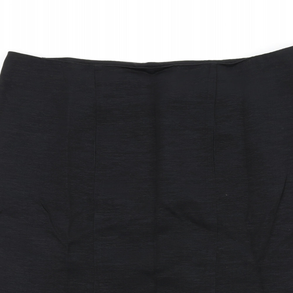 Monsoon Womens Black Polyester Trumpet Skirt Size 16 Zip