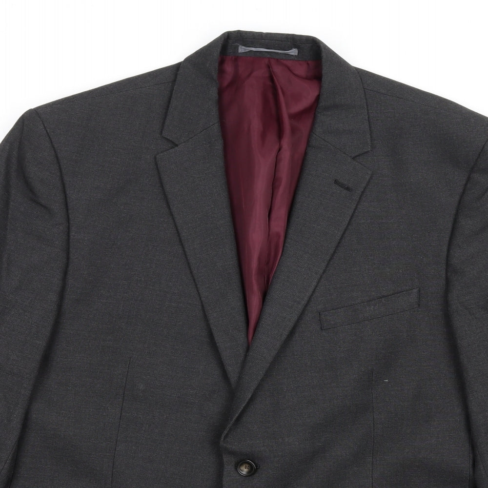 Marks and Spencer Mens Grey Polyester Jacket Suit Jacket Size 44 Regular