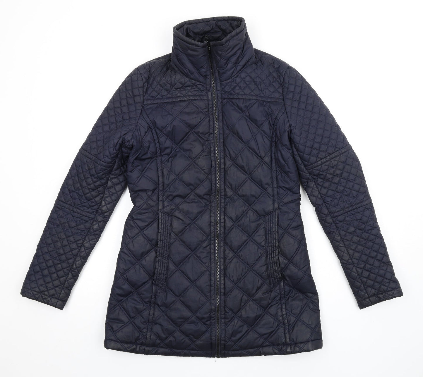 Marc New York Womens Blue Quilted Coat Size S Zip