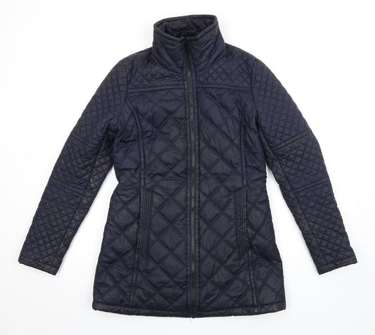Marc New York Womens Blue Quilted Coat Size S Zip