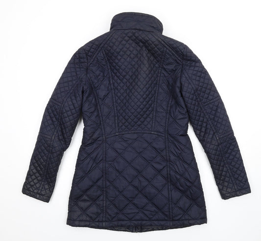 Marc New York Womens Blue Quilted Coat Size S Zip