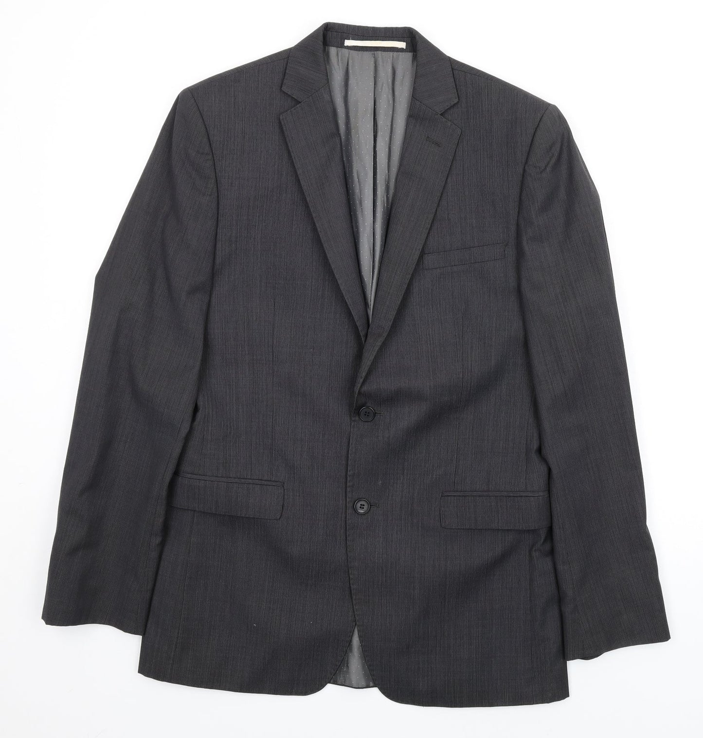 French Connection Mens Grey Wool Jacket Blazer Size 44 Regular