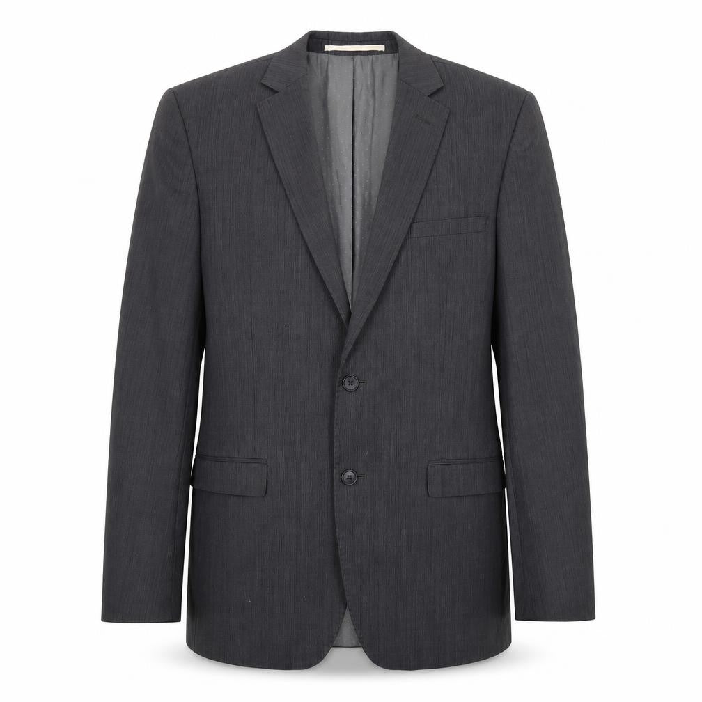 Front view of French Connection men’s grey wool jacket blazer, size 44, regular