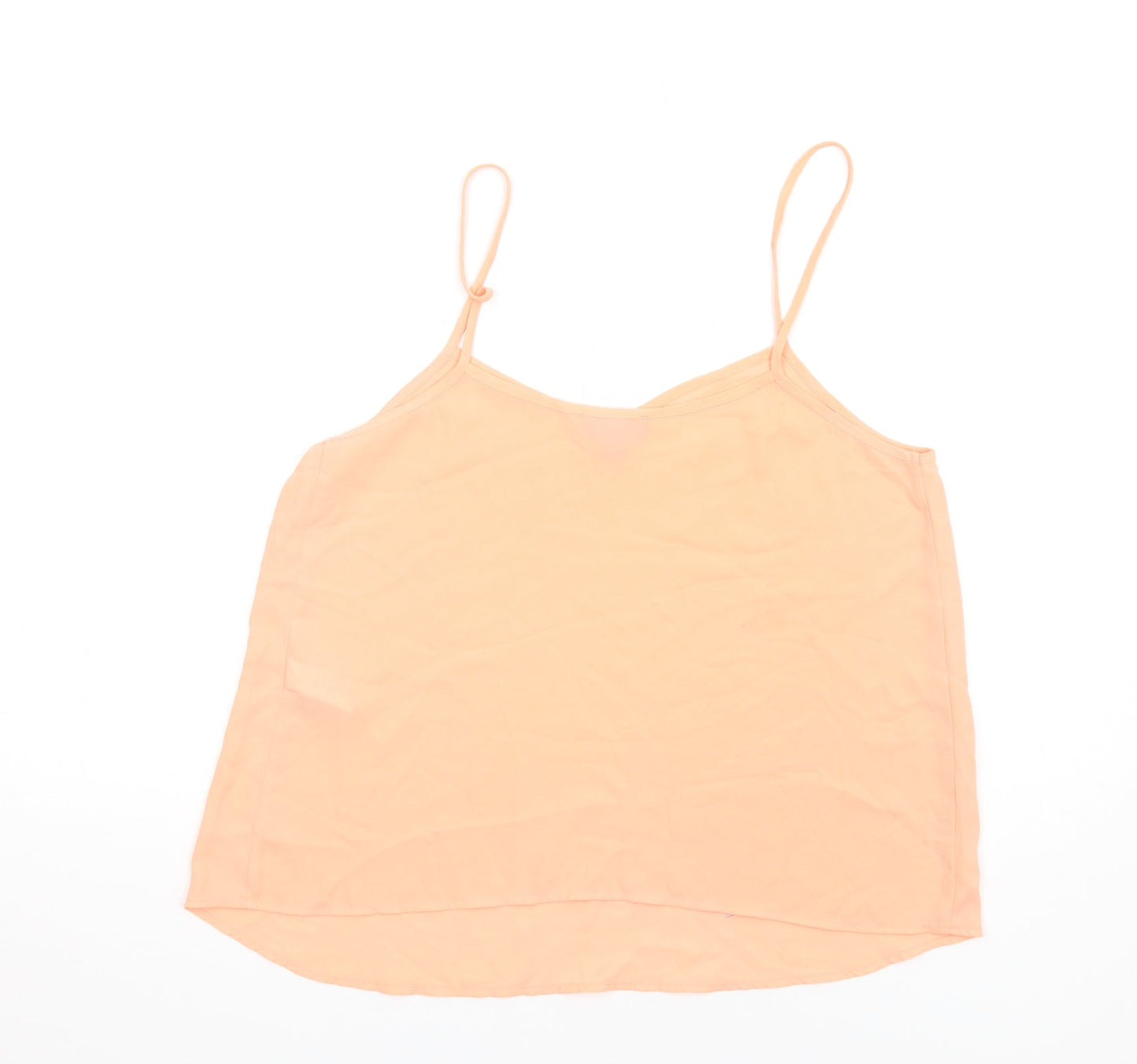 Topshop Womens Orange Polyester Camisole T-Shirt Size 12 V-Neck