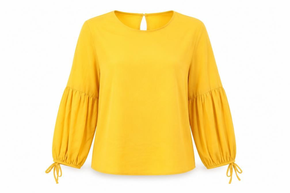 New Look Womens Orange Polyester Basic Blouse Size 14 Round Neck