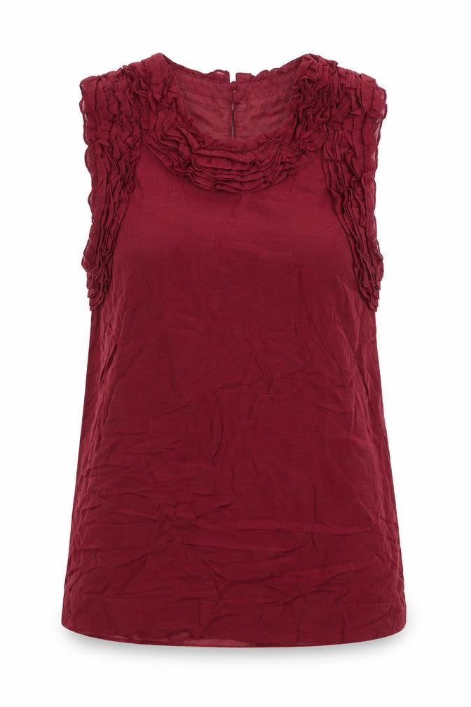 Womens UK Size 6 French Connection Red Cotton Tank