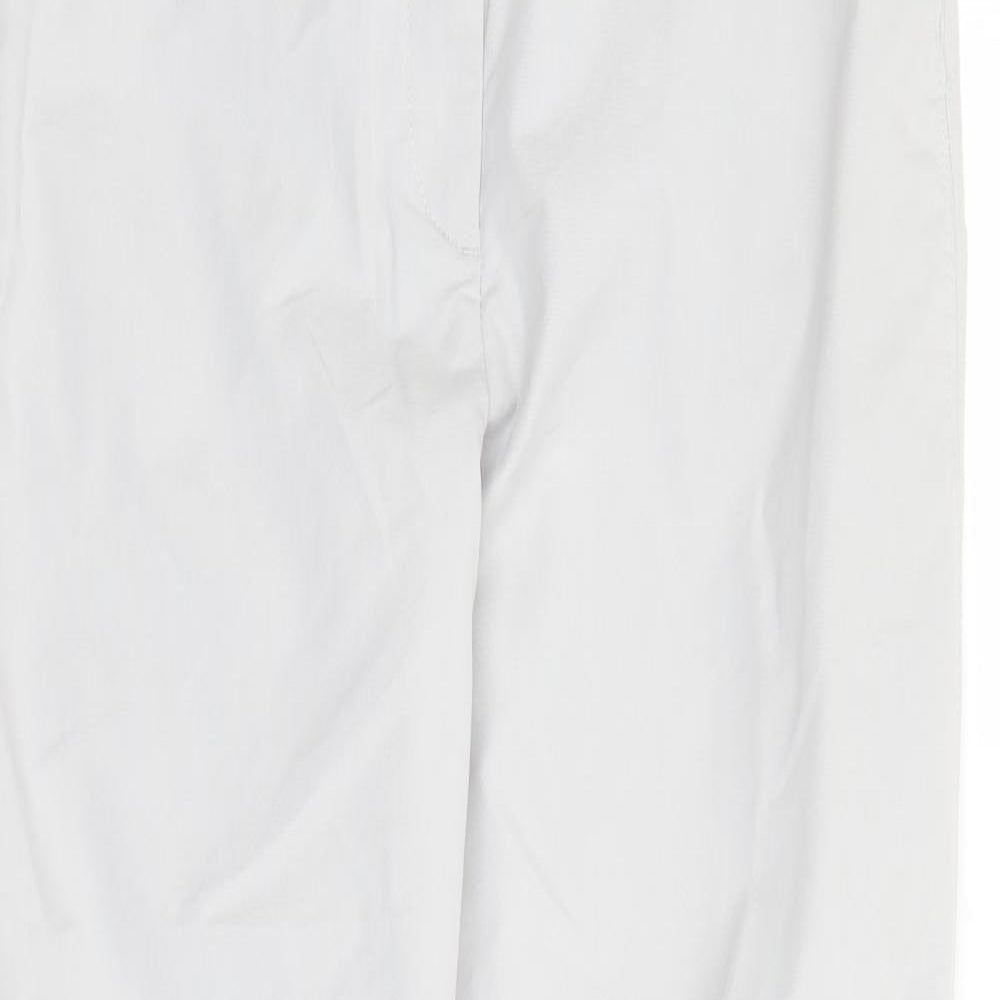 Marks and Spencer Womens Grey Cotton Chino Trousers Size 8 L30 in Regular Zip