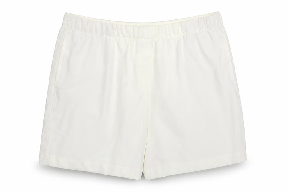 Marks and Spencer Womens Ivory Polyester Bermuda Shorts Size 20 L5 in Regular - Elasticated Waist