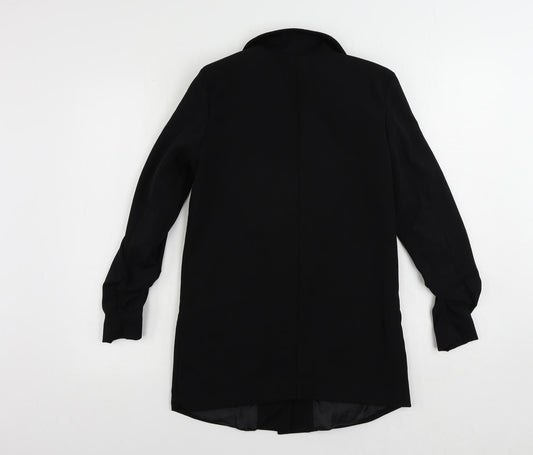Boohoo Womens Black Jacket Blazer Size 6 Button