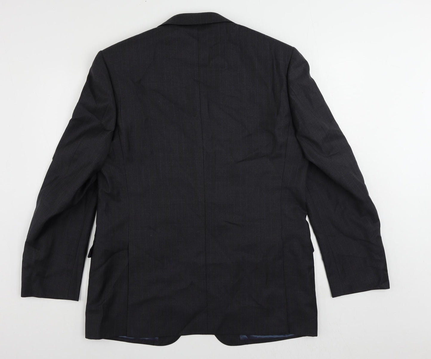 Marks and Spencer Mens Grey Striped Wool Jacket Suit Jacket Size 42 Regular