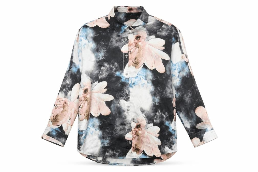 Parisian Collection Womens Multicoloured Floral Polyester Basic Blouse Size 8 Collared - Cold Shoulder