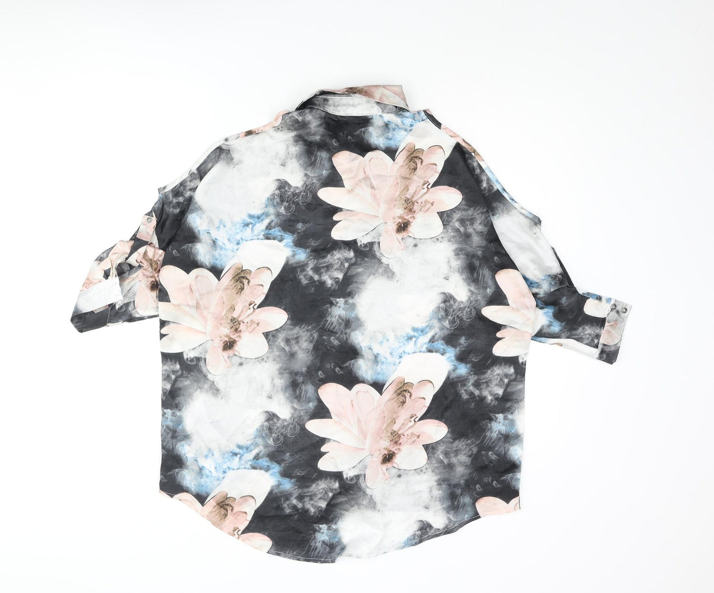 Parisian Collection Womens Multicoloured Floral Polyester Basic Blouse Size 8 Collared - Cold Shoulder