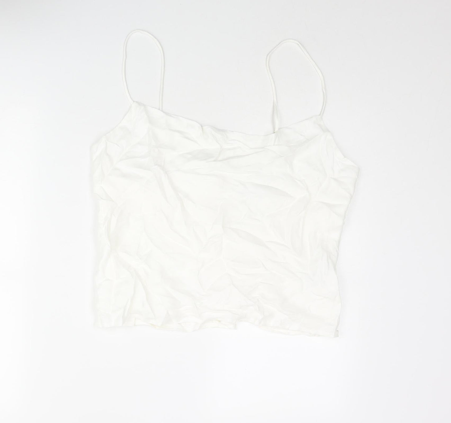 Zara Womens White Modal Camisole Blouse Size 2XL Cowl Neck